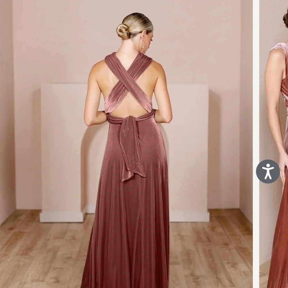 Revelry Convertible Dusty Rose Dress  Bridesmaid Wedding Formal Dress XL - Picture 4 of 11